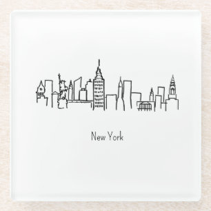 Dessous-de-verre En Verre Paysage de New York Illustration