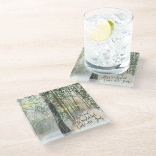 Dessous-de-verre En Verre Paysage hivernal le plus merveilleux moment de l'a