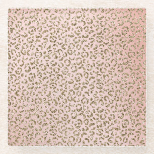 Dessous-de-verre En Verre Peach Blush Parties scintillant rose Empreinte de