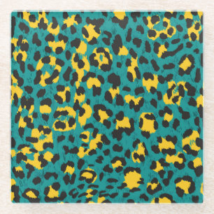 Dessous-de-verre En Verre Peau léopard : Motif de texture Vintage