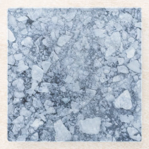 Dessous-de-verre En Verre Peinture à l'huile Surface de Glace Fêlée (Style 7