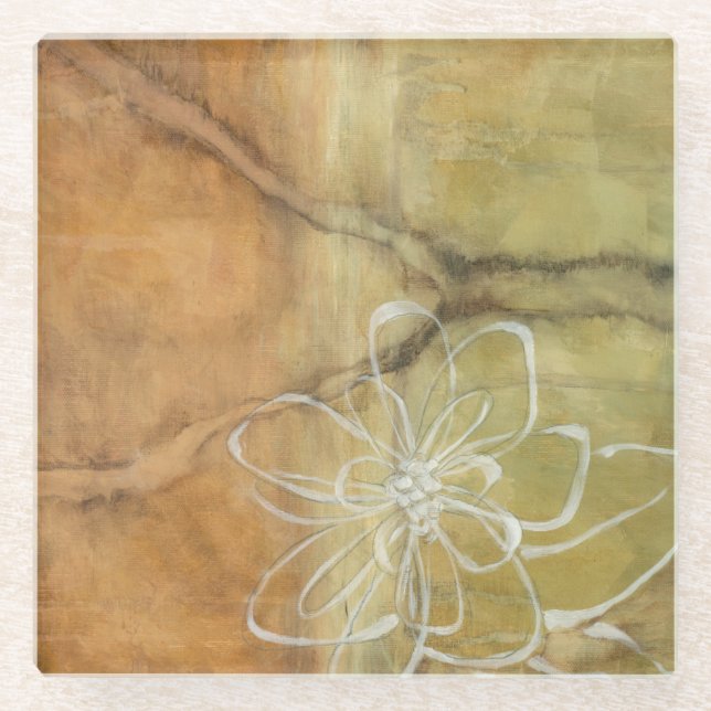 Dessous-de-verre En Verre Peinture Abstraite en silhouette sur Arrière - pla (Devant)