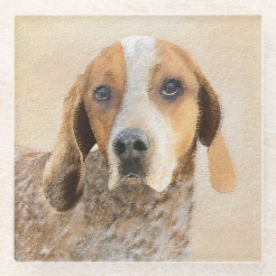 Dessous-de-verre En Verre Peinture américaine anglaise sur pilon - Chien Art