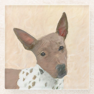 Dessous-de-verre En Verre Peinture américaine sans poil Terrier - Chien Art