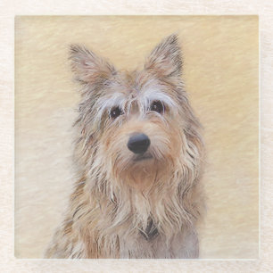 Dessous-de-verre En Verre Peinture Berger Picard - Joli art original chien