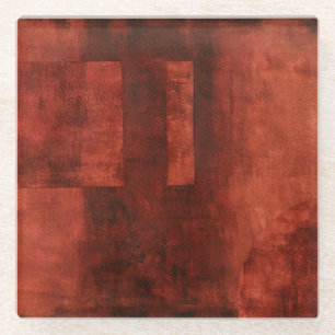 Dessous-de-verre En Verre Peinture cramoisie profonde avec des formes