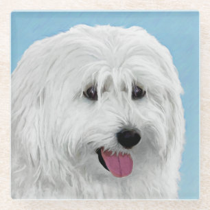 Dessous-de-verre En Verre Peinture de chien de berger polonais - Chien d'ori