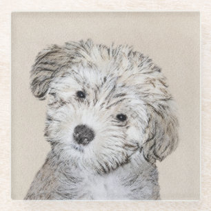 Dessous-de-verre En Verre Peinture de Chien Havanais - Cute Original Chien A
