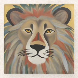 Dessous-de-verre En Verre Peinture de lion