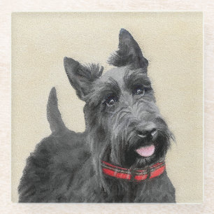 Dessous-de-verre En Verre Peinture écossaise Terrier - Cute Original Chien