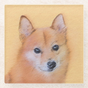 Dessous-de-verre En Verre Peinture finlandaise Spitz - Jote Original Chien A