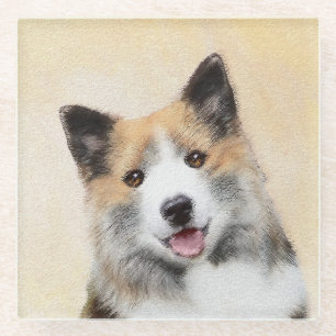 Dessous-de-verre En Verre Peinture islandaise pour chien de mer - Art origin