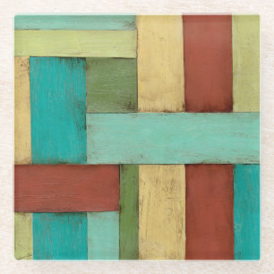 Dessous-de-verre En Verre Peinture multicolore sur les côtes contemporaines