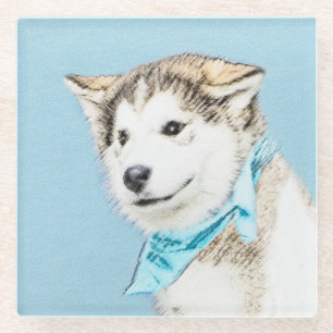 Dessous-de-verre En Verre Peinture Sibérienne Husky Puppy - Art Chien origin
