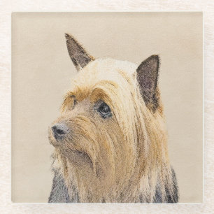 Dessous-de-verre En Verre Peinture Silky Terrier - Cute Original Chien Art