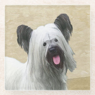 Dessous-de-verre En Verre Peinture Skye Terrier - Cute Original Chien Art