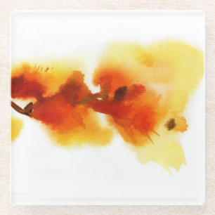Dessous-de-verre En Verre Peintures florales abstraites 2 d'aquarelle