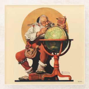 Dessous-de-verre En Verre Père Noël au monde