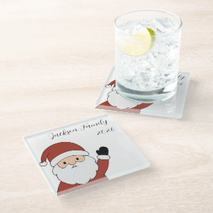 Dessous-de-verre En Verre Père Noël Cosy Personnalisé Noël