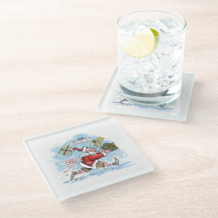 Dessous-de-verre En Verre père Noël dessous de verre en verre transparent no