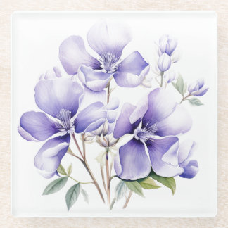 Dessous-de-verre En Verre Periwinkle Flowers: "My Kitchen" Coaster