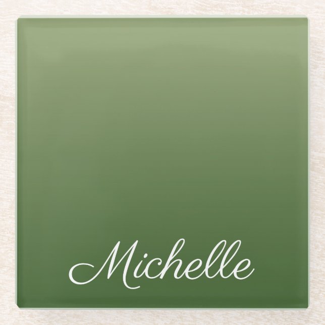 Dessous-de-verre En Verre Personalized green (Devant)