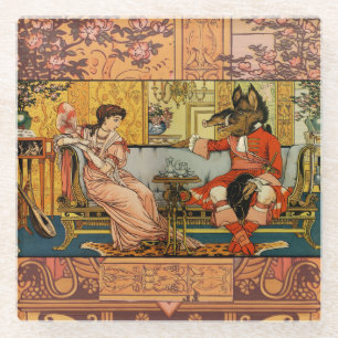 Dessous-de-verre En Verre Personnages Classiques de Contes de Fées Beauty Be