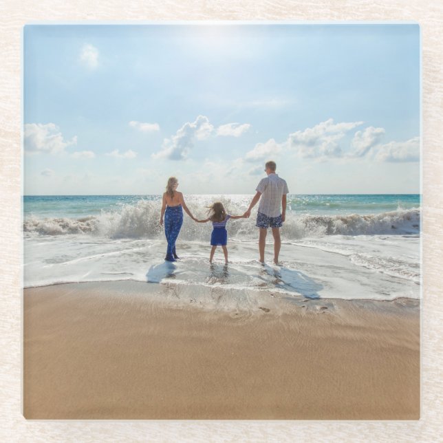 Dessous-de-verre En Verre Personnalisé à double face (Devant)