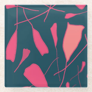 Dessous-de-verre En Verre Pétales Fuchsia sur dessous de verre en verre de s