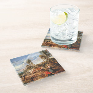 Dessous-de-verre En Verre Peter Paul Rubens Milkmaips avec du bétail sur une