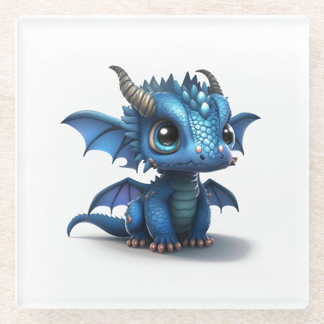 Dessous-de-verre En Verre Petit Dragon (Devant)