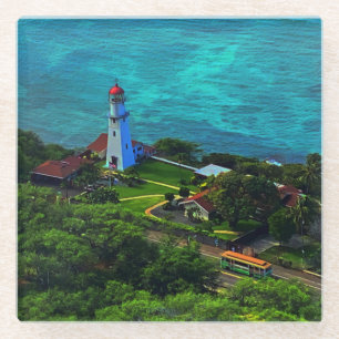 Dessous-de-verre En Verre Phare de Diamond Head #1 Dessous de verre