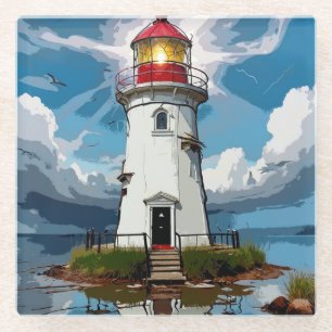 Dessous-de-verre En Verre Phare Stormy - Tour de navigation