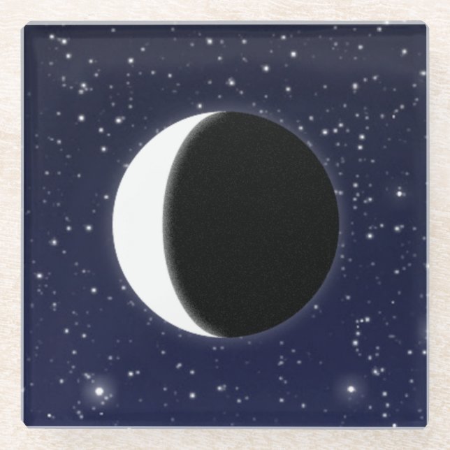 Dessous-de-verre En Verre Phases de la Lune, 2 de 6 (Devant)