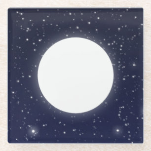 Dessous-de-verre En Verre Phases de la Lune, 6 de 6