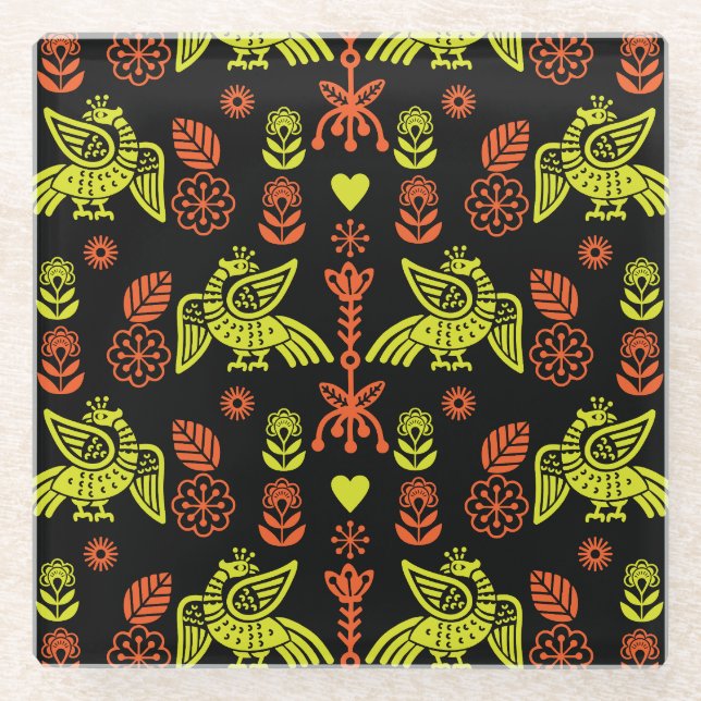 Dessous-de-verre En Verre Phoenix Bird Fold Art Imprimer (Devant)