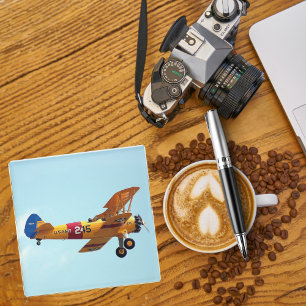 Dessous-de-verre En Verre Photo d'avion, Cool Aviation Pilote Anniversaire
