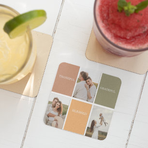 Dessous-de-verre En Verre Photo de collection familiale   Merci béni Gratefu