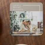 Dessous-de-verre En Verre Photo de famille moderne | Joyeux Joyeux Joyeux Bé<br><div class="desc">Photo de famille moderne | Joyeux Joyeux Joyeux Béni</div>