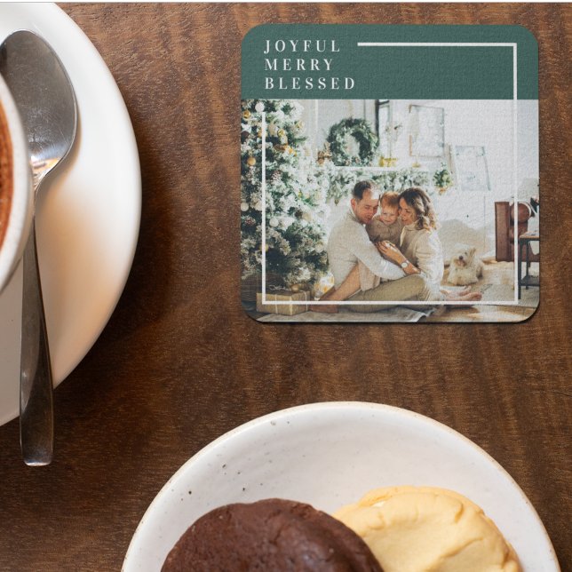 Dessous-de-verre En Verre Photo de famille moderne | Joyeux Joyeux Joyeux Bé (Créateur téléchargé)