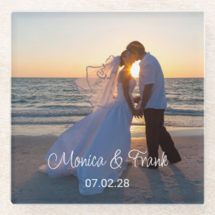 Dessous-de-verre En Verre Photo Mariage personnalisée