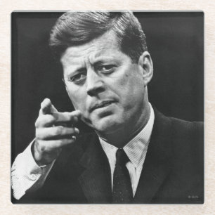 Dessous-de-verre En Verre Photographie de John F. Kennedy 3
