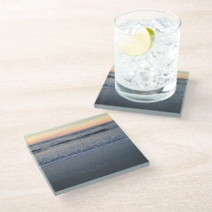 Dessous-de-verre En Verre Photographie de plage Coucher de soleil Décor Dess