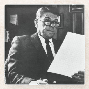 Dessous-de-verre En Verre Photographie de Ronald Reagan