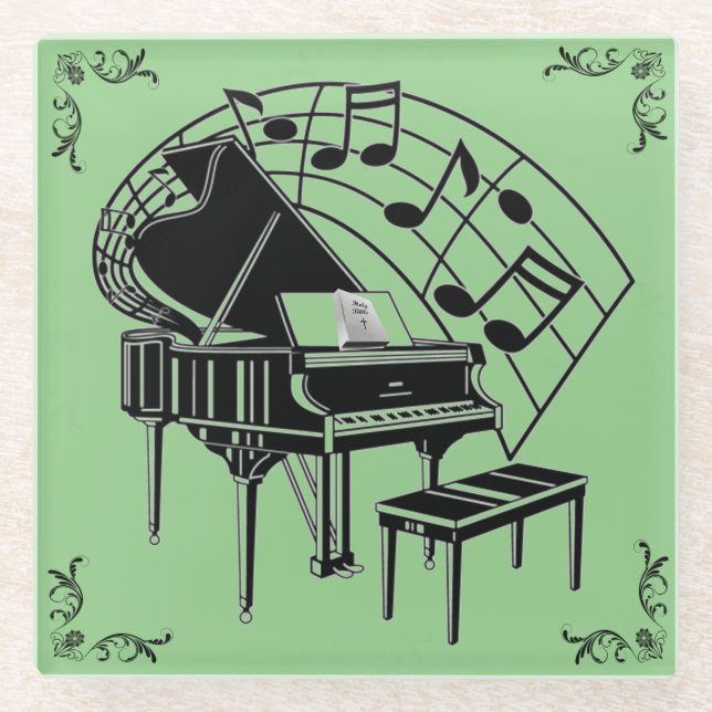 DESSOUS-DE-VERRE EN VERRE PIANO (Devant)