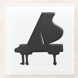 Dessous-de-verre En Verre Piano à queue noir
