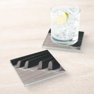 Dessous-de-verre En Verre Piano Keys Musique Enseignant Classe