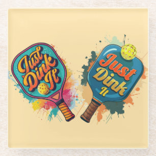 Dessous-de-verre En Verre Pickleball Paddle - Design sportif et amusant