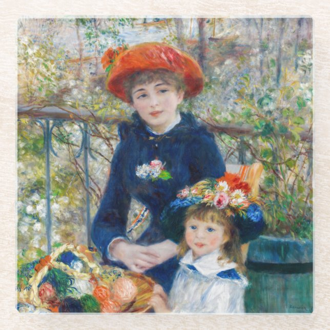 Dessous-de-verre En Verre Pierre-Auguste Renoir - Deux soeurs sur la terrass (Devant)