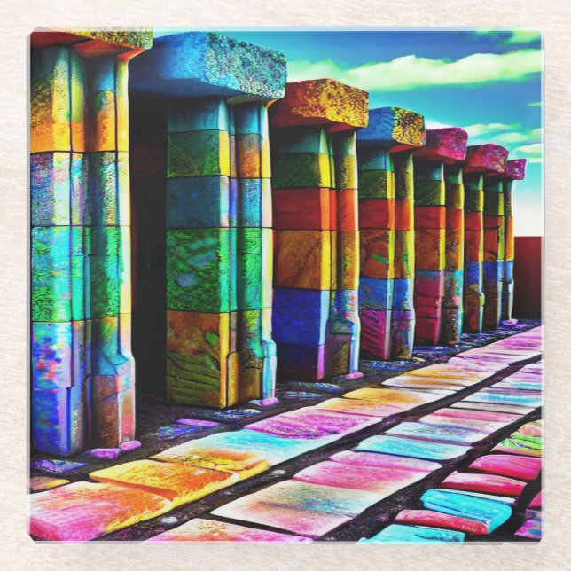 Dessous-de-verre En Verre Pierres psychédéliques (Devant)